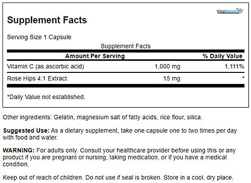 Swanson Vitamin C with Rose HIPS Immune System Support Skin Cardiovascular Health Antioxidant Supplement 1000 mg 250 Capsules (Caps) thumbnail 5