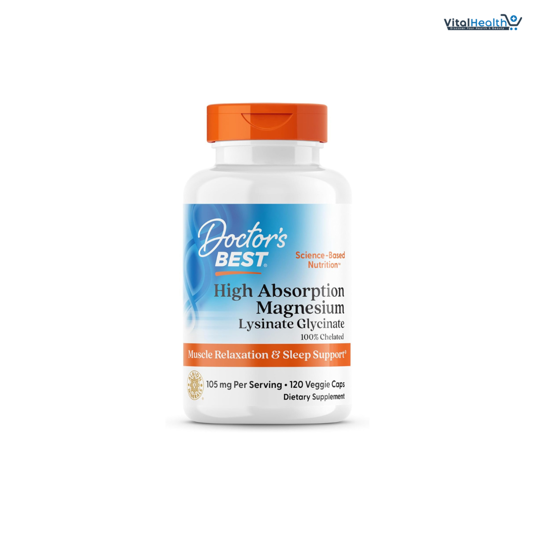 Doctor’s Best High Absorption Magnesium Glycinate Lysinate Supplement - 100% Chelated for Maximum Absorption - Magnesium for Sleep and Muscle Relaxation - 105 Mg Per Serving - 120 Capsules thumbnail 2