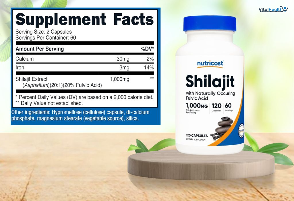 Nutricost Shilajit Capsules (1,000 mg Per Serving) (120 Capsules) - Shilajit Extract with Naturally Occuring Fulvic Acid, 60 Servings, Gluten Free, Non-GMO, Vegan Friendly Dietary Supplement thumbnail 2