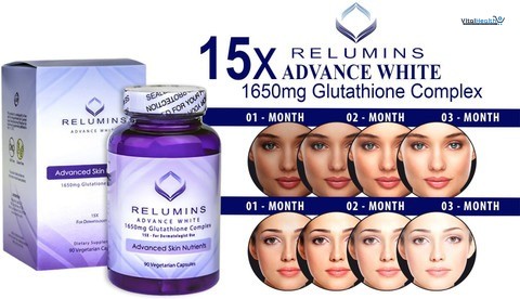 Relumins Advance White Active Glutathione Complex 1650mg _ 90 Veggie Capsules thumbnail 7