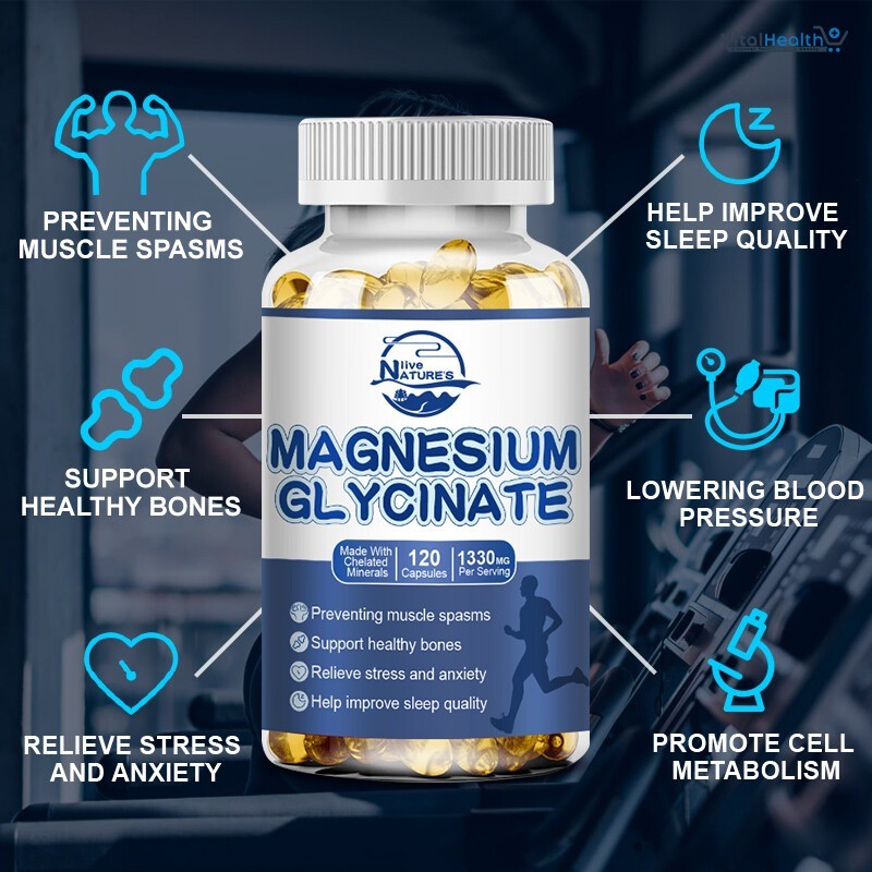 NATURE'S LIVE Magnesium Glycinate 1330mg 120 Capsules Highest Potency Buffered &amp; Chelated thumbnail 4