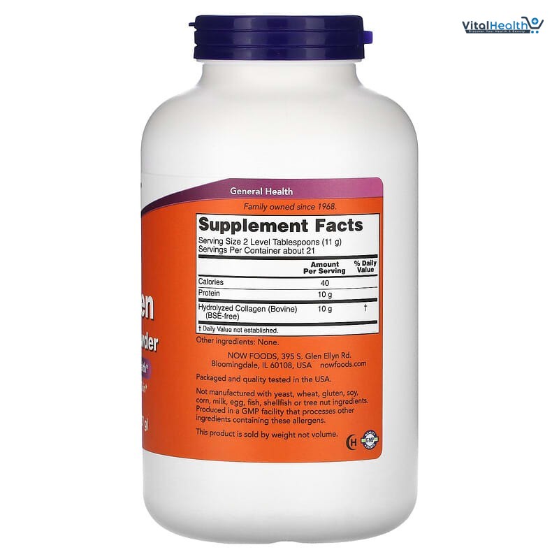 Now Collagen Peptides Powder, 227 Gm, Support Joint and Bone Health, Promotes Healthy Skin thumbnail 3