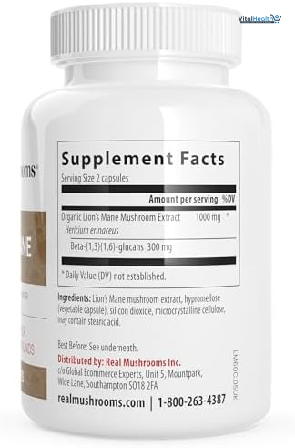 Lions Mane Mushroom Cognition (120 Capsules) Lions Mane Mushroom Powder Extract Capsules | Brain Supplement, Brain Vitamins, Focus Supplement thumbnail 6