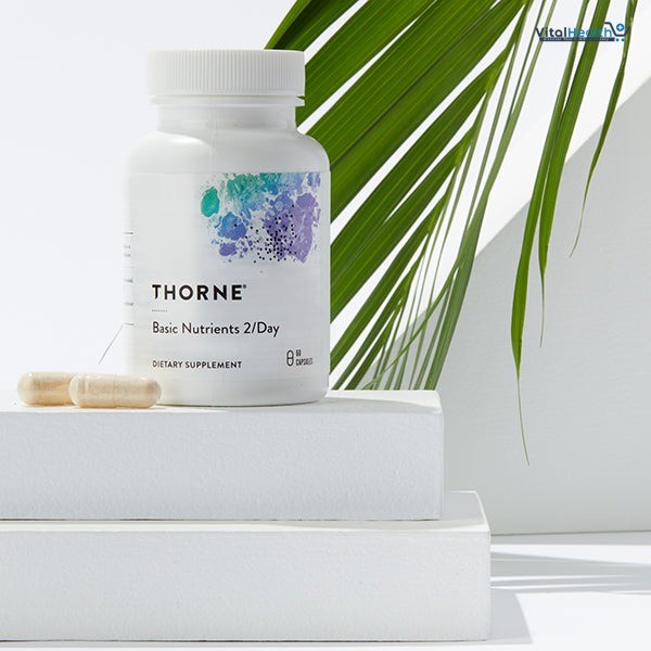 THORNE Basic Nutrients 2/Day - Comprehensive Daily Multivitamin with Optimal Bioavailability - Vitamin and Mineral Formula - Gluten-Free, Dairy-Free, Soy-Free - 60 Capsules thumbnail 2
