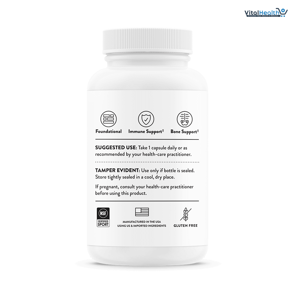 THORNE - Vitamin D-5000 - Vitamin D3 Supplement - Support Healthy Bones, Teeth, Muscles, Cardiovascular &amp; Immune Function - NSF Certified for Sport - Gluten-Free, Soy-Free - 60 Servings thumbnail 4