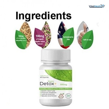 Nutright Right Detox Plus Weight Loss 60 Tablets thumbnail 2