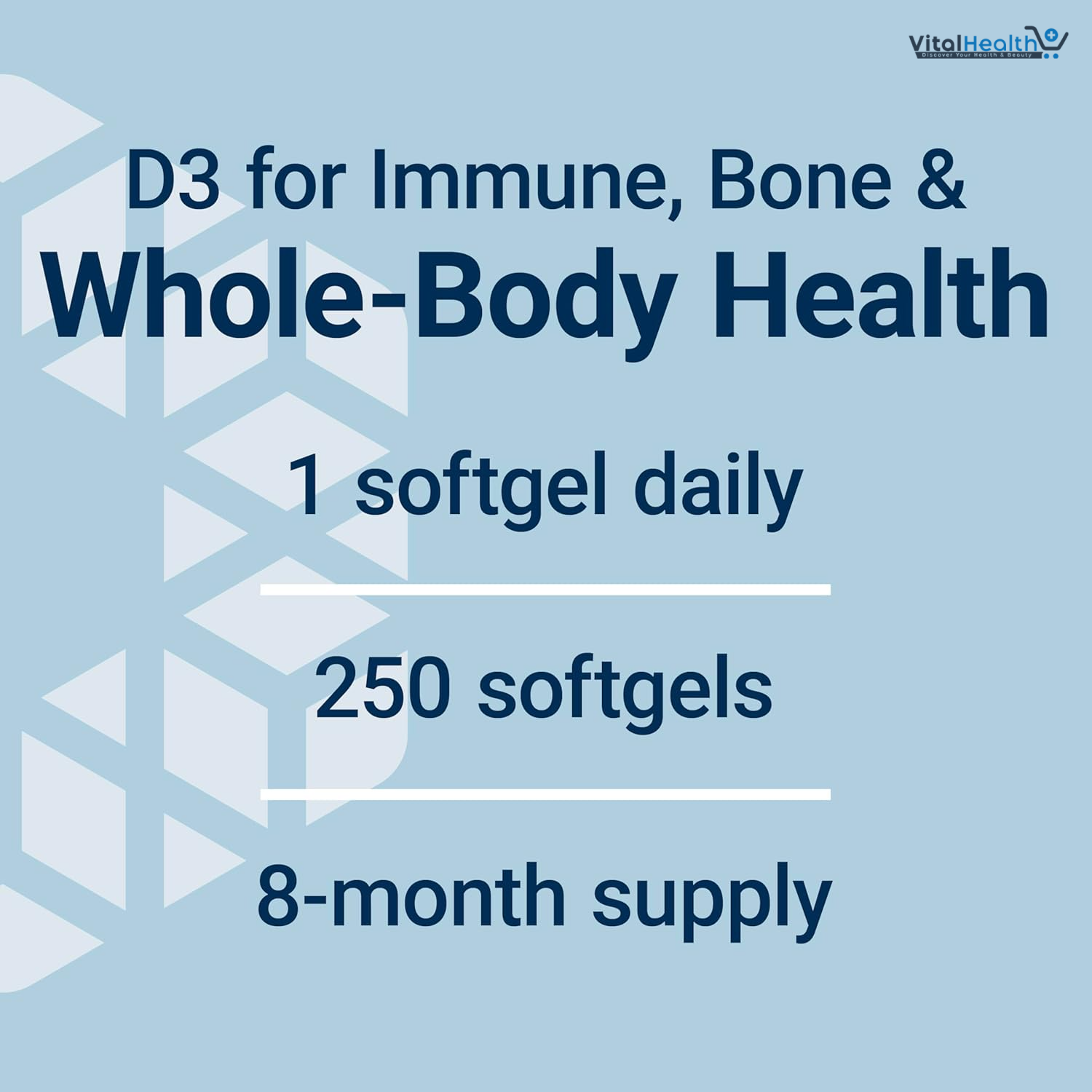 Life Extension Vitamin D3 25 mcg (1000 IU), Immune System Support, Bone Health, Whole-Body Health, Value Size, Gluten-Free, Non-GMO, 250 softgels thumbnail 4