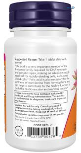NOW Foods Folic Acid 800 mcg with Vitamin B12 250 Tablets thumbnail 6