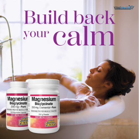 Natural Factors Magnesium Bisglycinate (Magnesium Glycinate) 200mg Pure, 250 Ct thumbnail 3