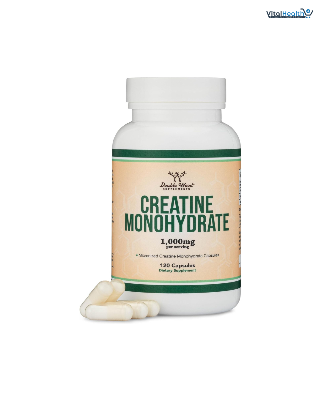 Double Wood Creatine Monohydrate Capsules 120 Count thumbnail 2