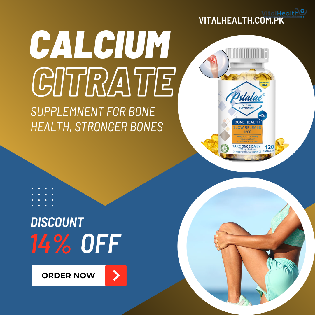 Pslalae 1200 Mg Calcium Citrate and Calcium Carbonate Blend with 1000 IU Vitamin D3, Bone Health Supplement for Adults thumbnail 2