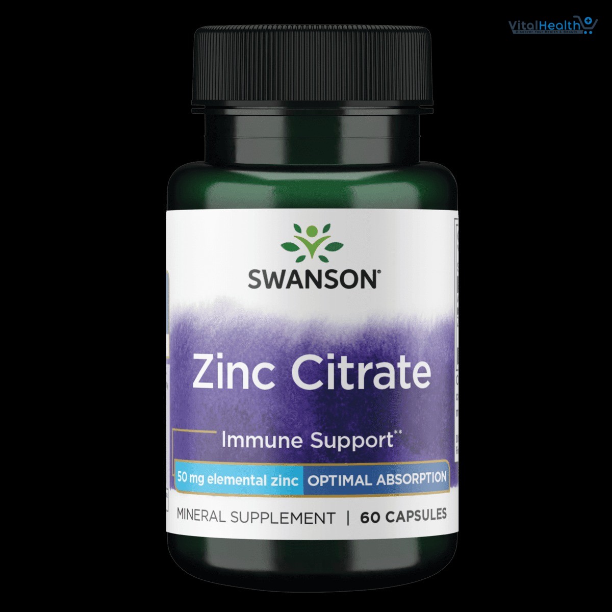 Swanson Zinc Citrate 30mg 60 Capsules _ For Immune Support thumbnail 2