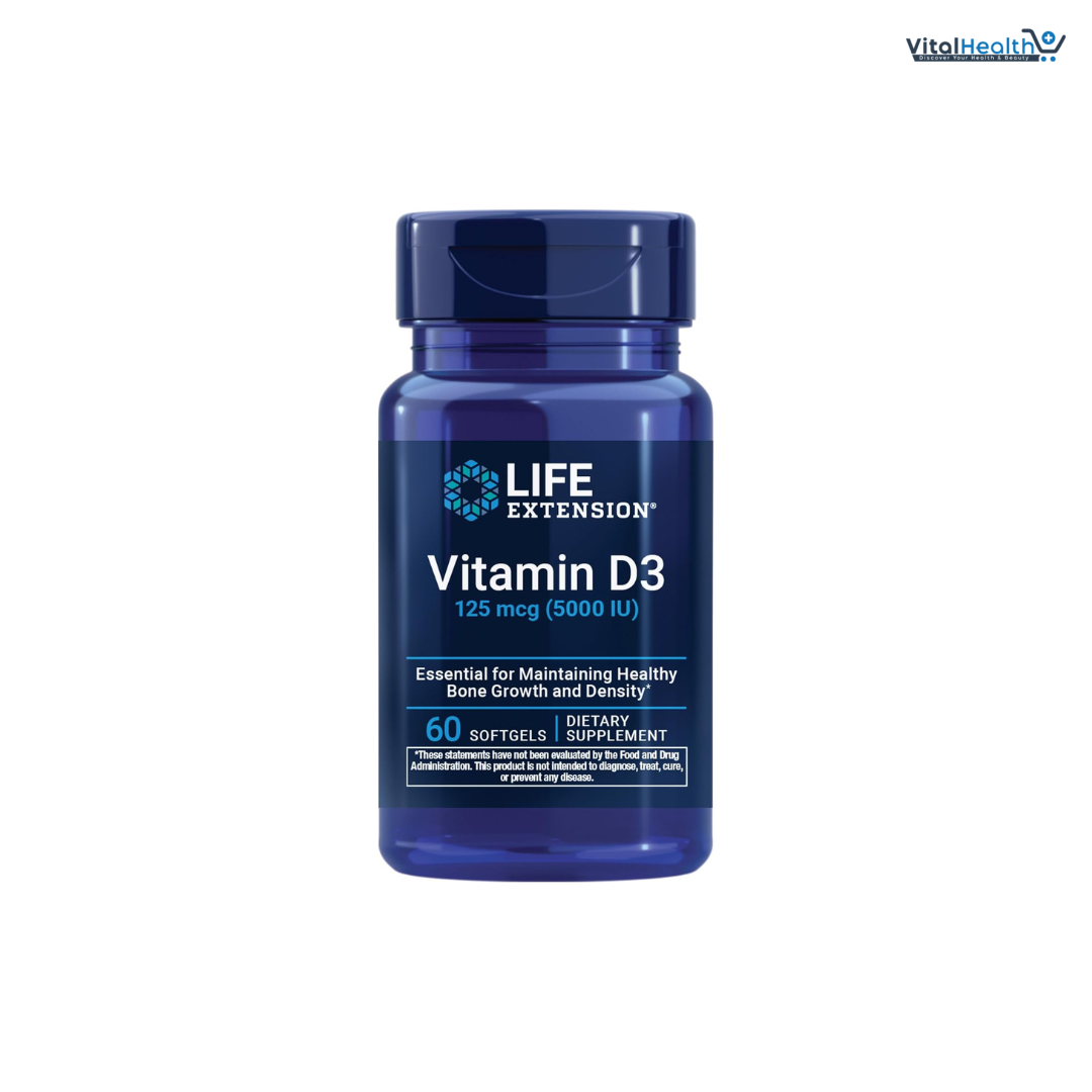 Life Extension Vitamin D3 125 mcg (5000 IU), Bone Health, Brain Performance, Immune System Support, Gluten-Free, Non-GMO, Once Daily, Two-Month Supply, 60 Softgels thumbnail 6