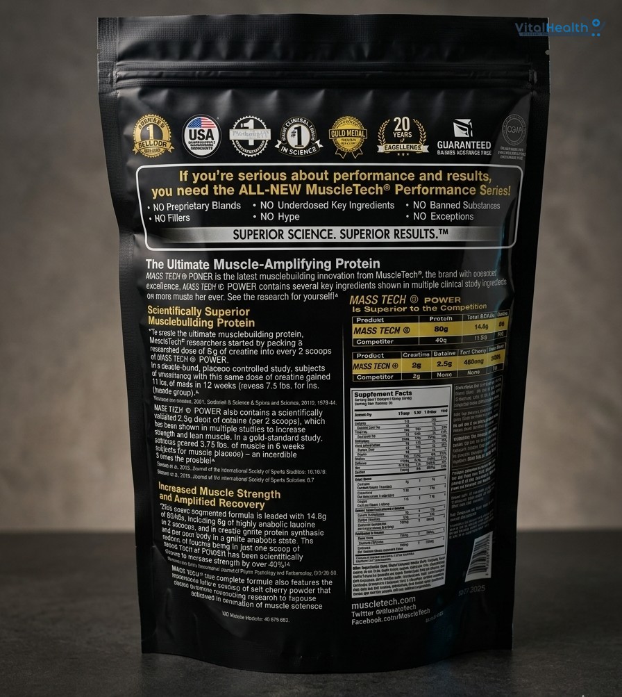 Mass Tech Advance Muscle Mass Gainer Powder 2LB thumbnail 3