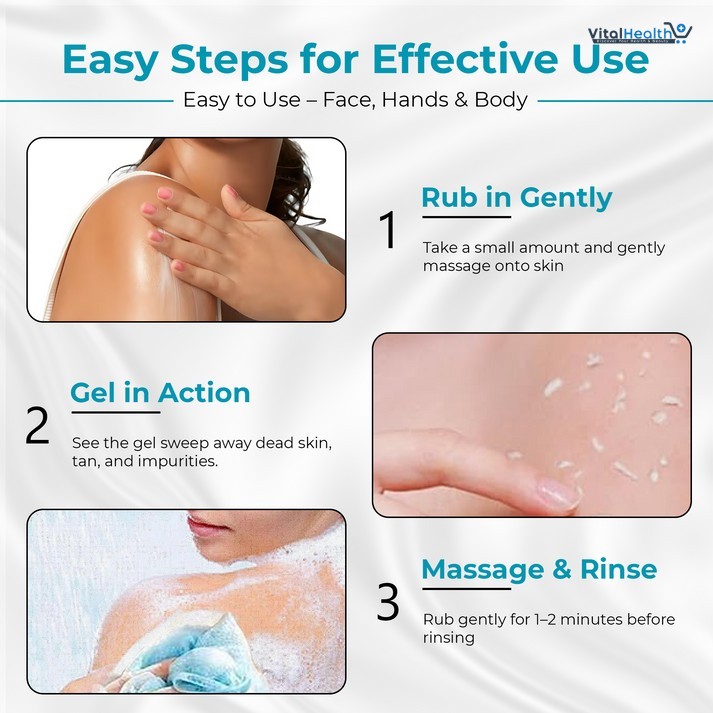 Sea Beauty Dead Skin Remover for Face &amp; Body | Instant Exfoliating Peeling Gel | Deep Cleansing &amp; Brightening Formula thumbnail 4