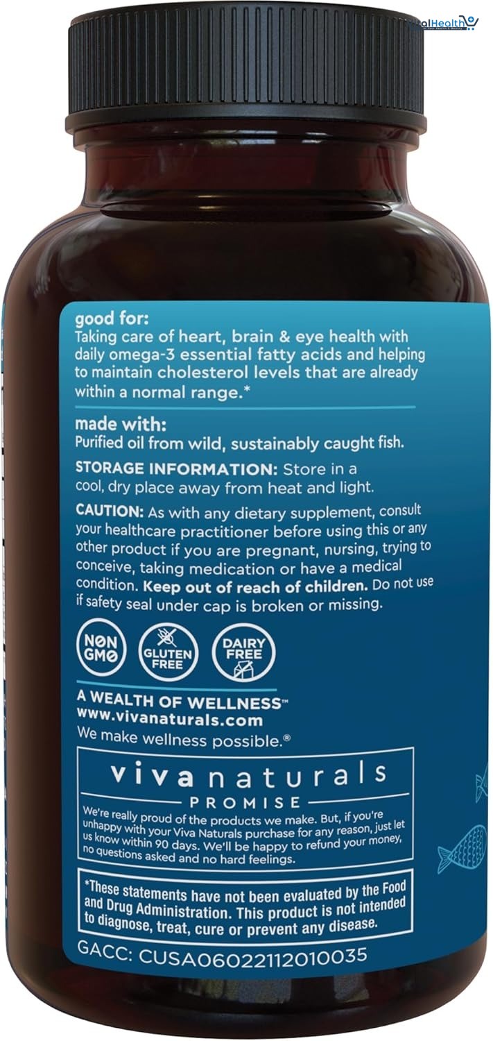 Viva Naturals Triple Strength Omega 3 Fish Oil 2500 mg High-Potency thumbnail 6