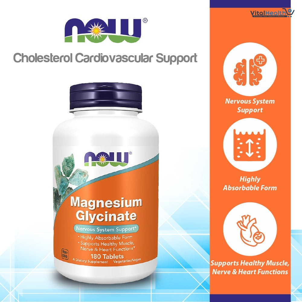 NOW Foods Supplements, Magnesium Glycinate 100 mg, Highly Absorbable Form, 180 Tablets thumbnail 4