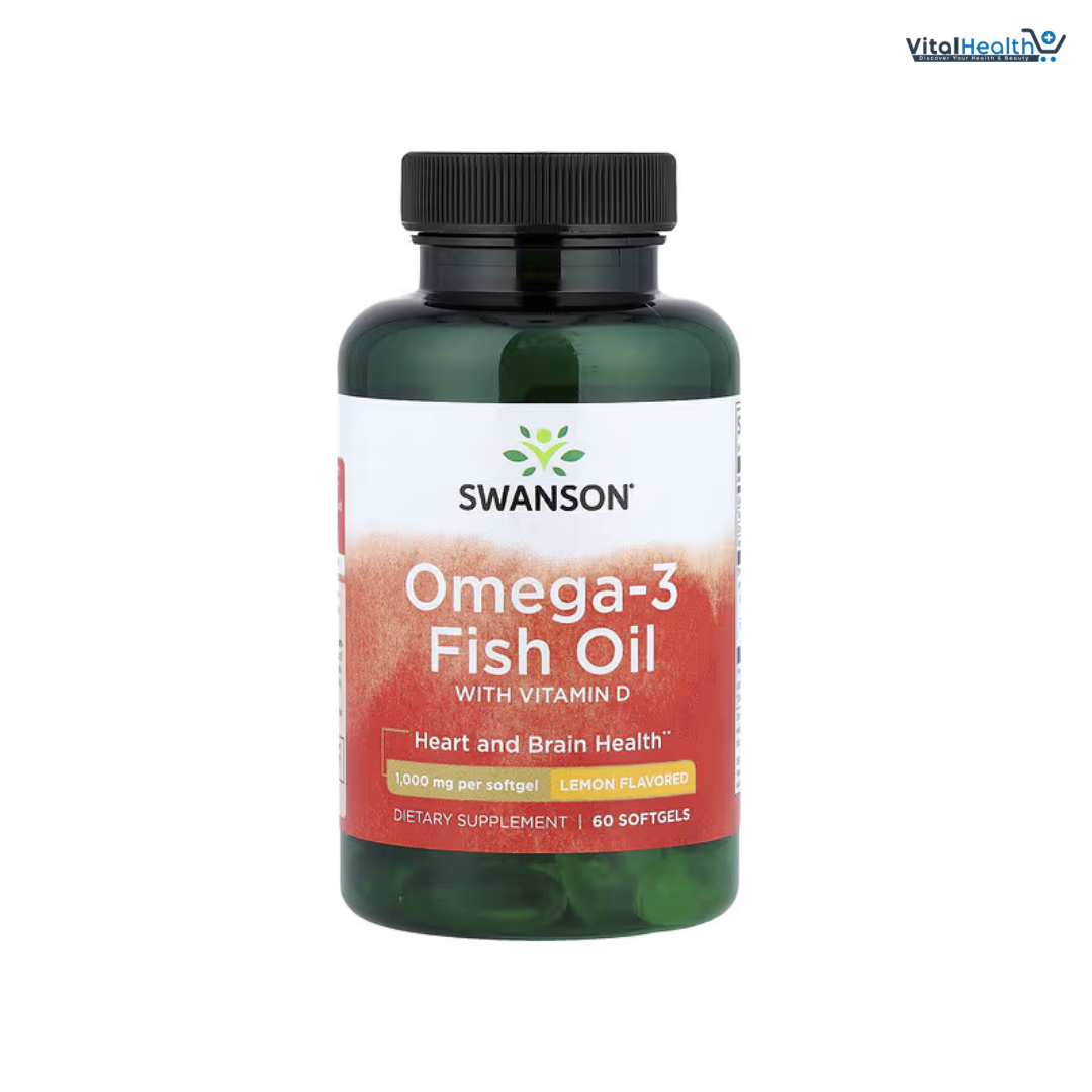 Swanson Omega-3 Fish Oil with Vitamin D Lemon, 60 Softgels thumbnail 4
