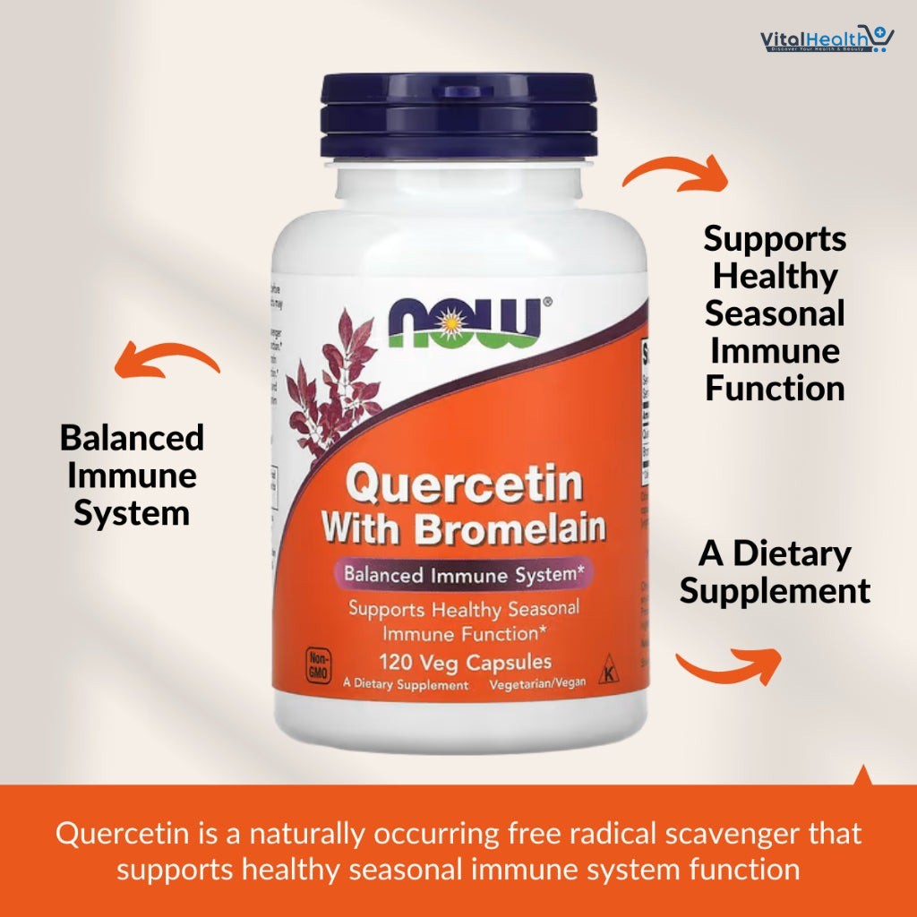 NOW Foods Supplements, Quercetin with Bromelain, Balanced Immune System, 120 Veg Capsules thumbnail 5