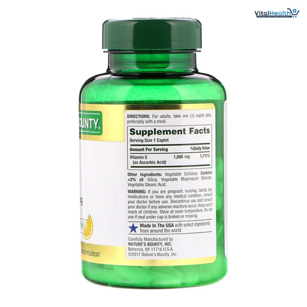 Nature's Bounty Vitamin C 1000 mg _ 100 Caplets thumbnail 2