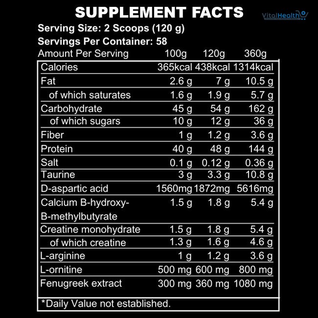 Kevin Levrone Anabolic Mass 3 Kg (Vanilla, Strawberry &amp; Chocolate) Premium Whey for Muscle Growth &amp; Recovery thumbnail 2