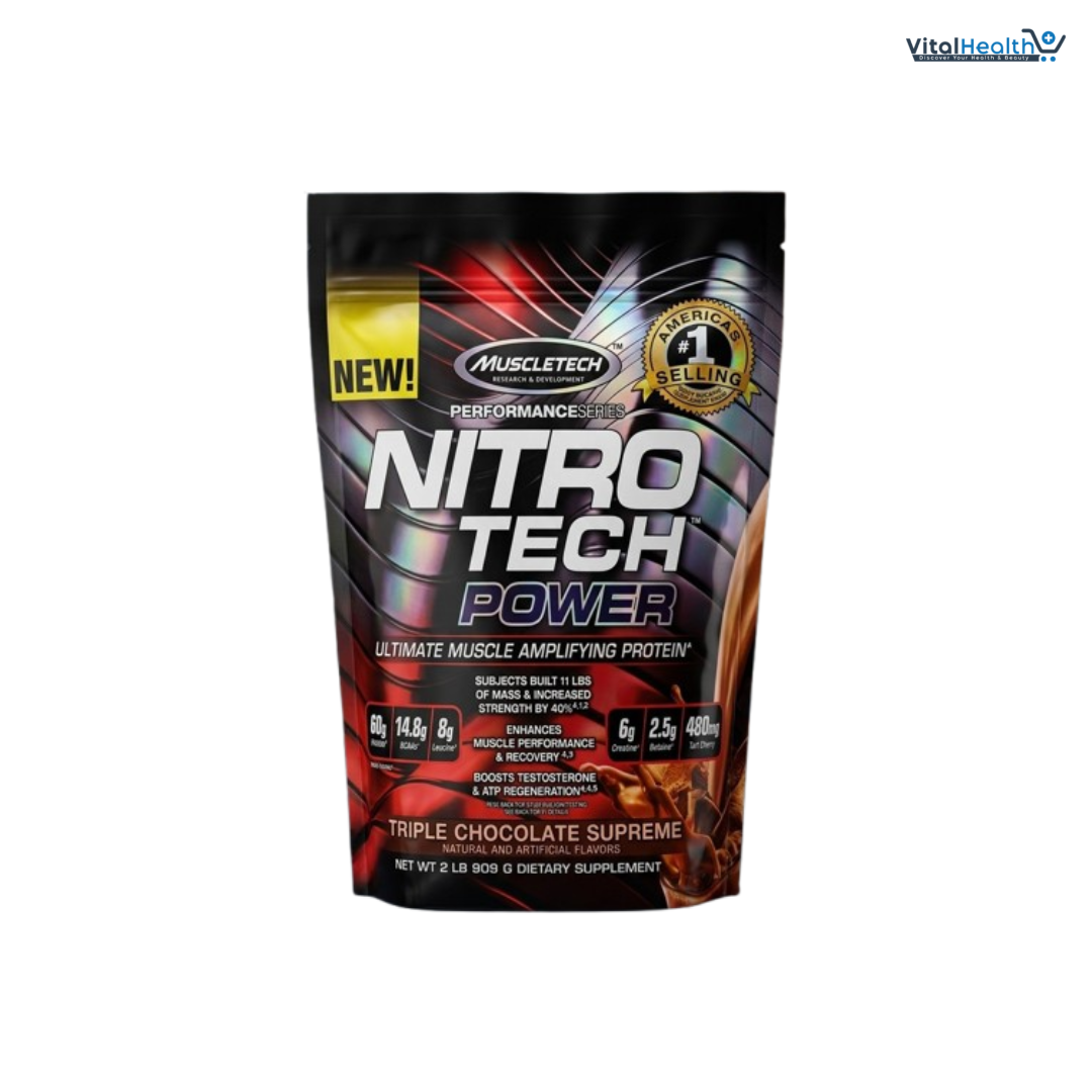 MuscleTech Nitro-Tech 100% Whey Gold Protein Powder 2LB – Premium Whey Protein for Muscle Recovery &amp; Lean Muscle Support thumbnail 2