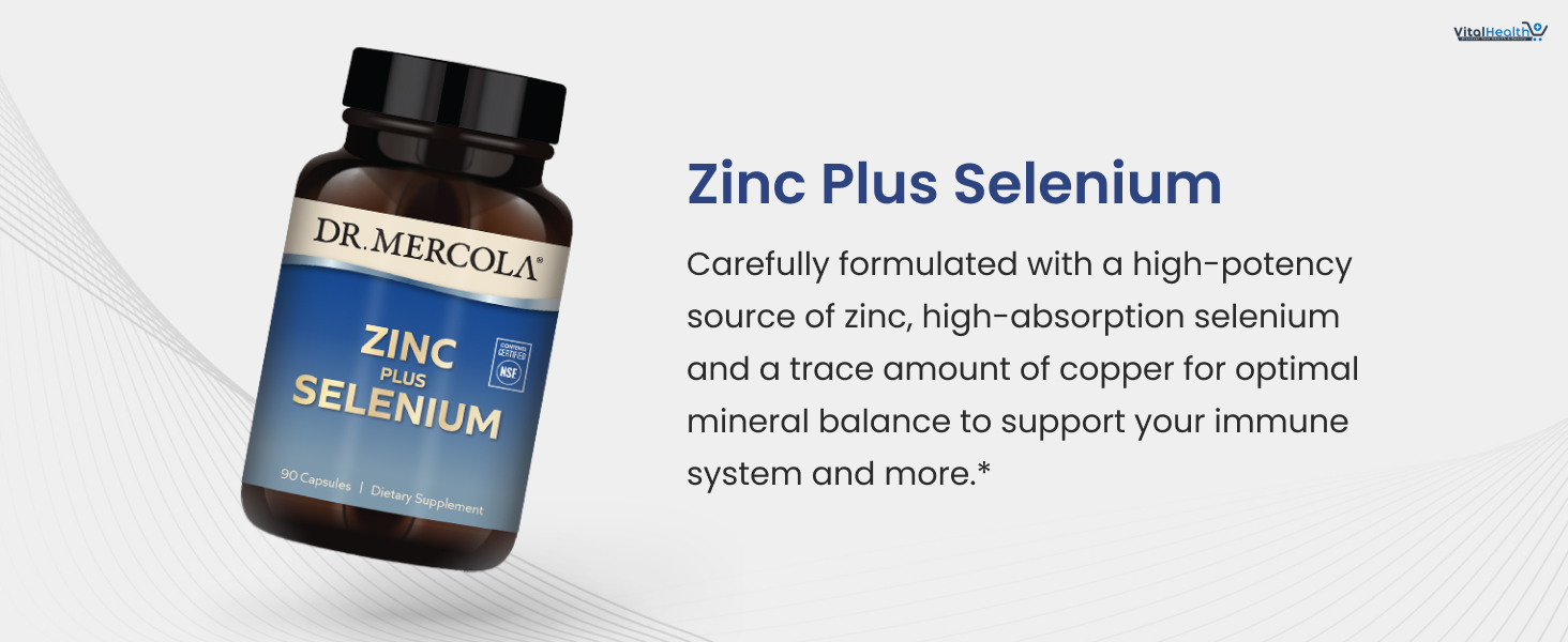 Dr. Mercola Zinc Plus Selenium - Mineral Blend Supplement - For Immune, Brain &amp; Respiratory Support - Contains Zinc Glycinate Chelate &amp; Copper - GMO-Free &amp; Gluten-Free - 90 Capsules 90 Servings thumbnail 4