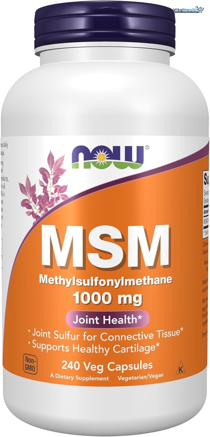 NOW Foods Supplements, MSM (Methylsulfonylmethane) 1,000 mg, Joint Health, 120 Veg Capsules thumbnail 2