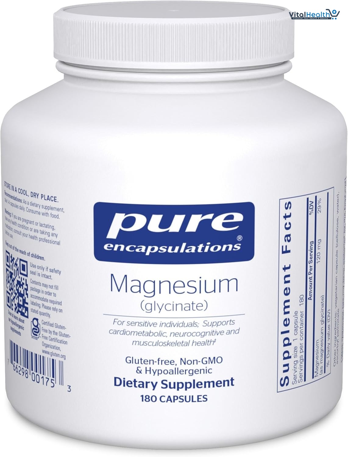 Pure Encapsulations Magnesium (Glycinate) - Supplement to Support Stress Relief, Sleep, Heart Health, Nerves, Muscles, and Metabolism* - with Magnesium Glycinate - 90 Capsules thumbnail 5