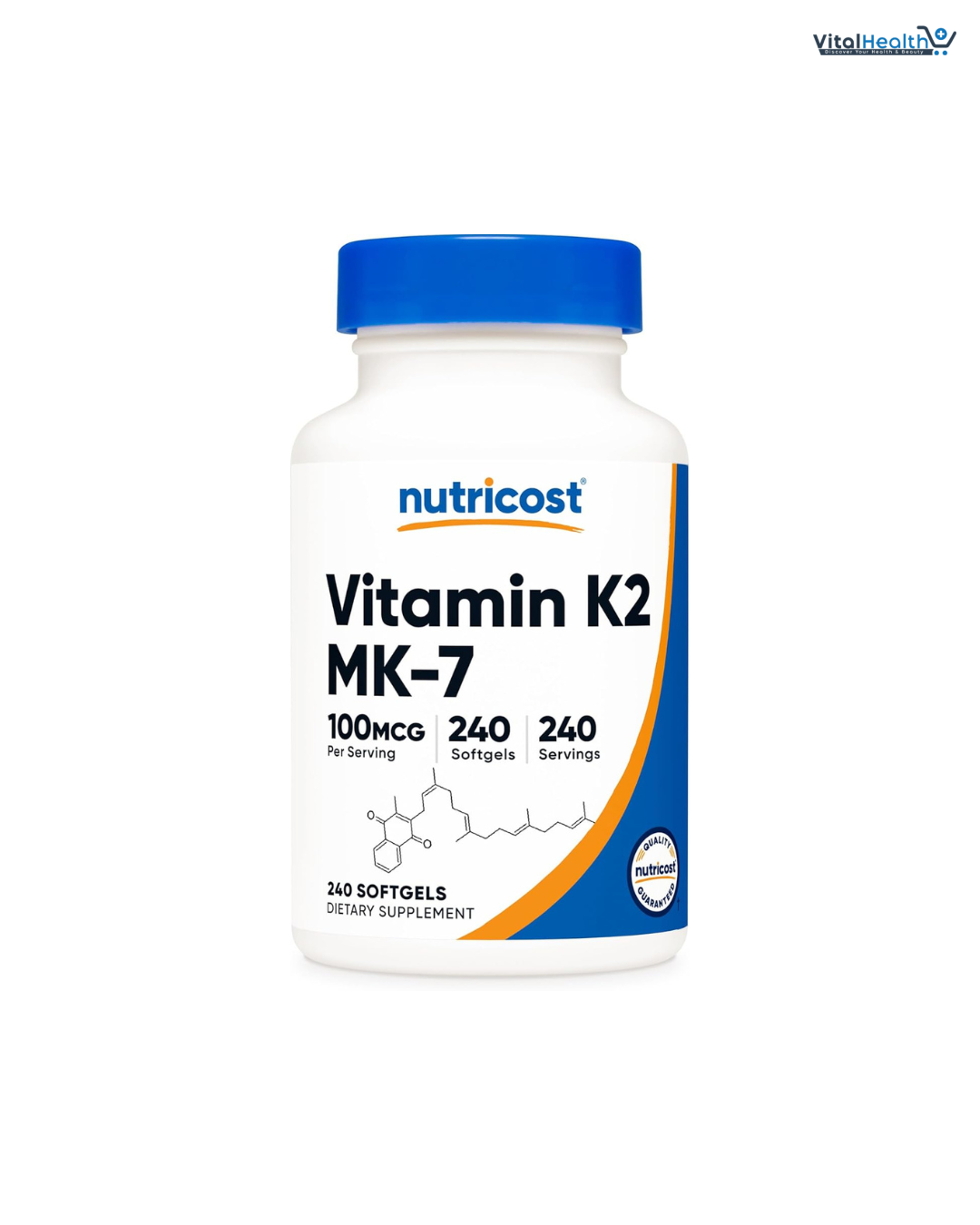 Nutricost Vitamin K2 MK-7 100 mcg, 240 Softgels - Gluten Free and Non-GMO MK7 thumbnail 5