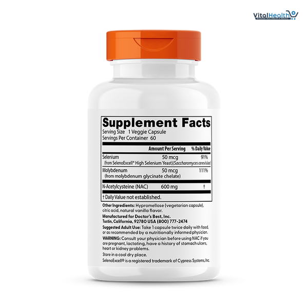 Doctor's Best NAC Detox Regulators 180 Veggie Caps thumbnail 6