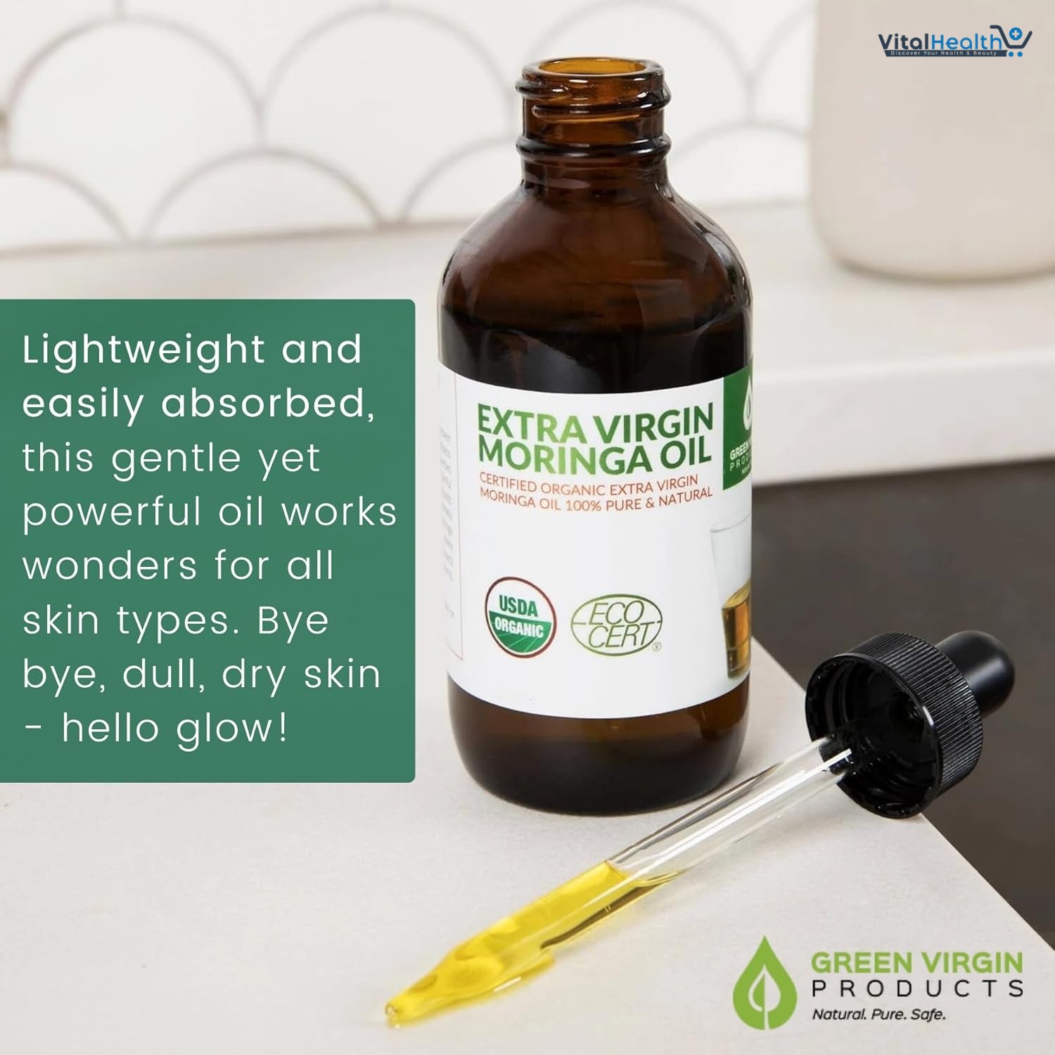 Organic Moringa Oil, Cold Pressed, Extra Virgin, 100% Pure, Food Grade (1 Fl Oz) thumbnail 6