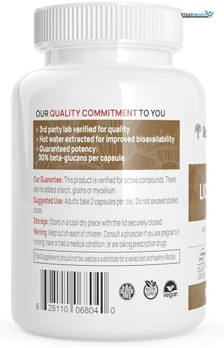 Lions Mane Mushroom Cognition (120 Capsules) Lions Mane Mushroom Powder Extract Capsules | Brain Supplement, Brain Vitamins, Focus Supplement thumbnail 7