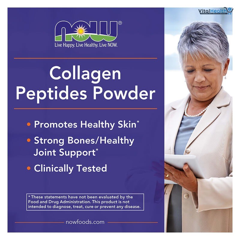 Now Collagen Peptides Powder, 227 Gm, Support Joint and Bone Health, Promotes Healthy Skin