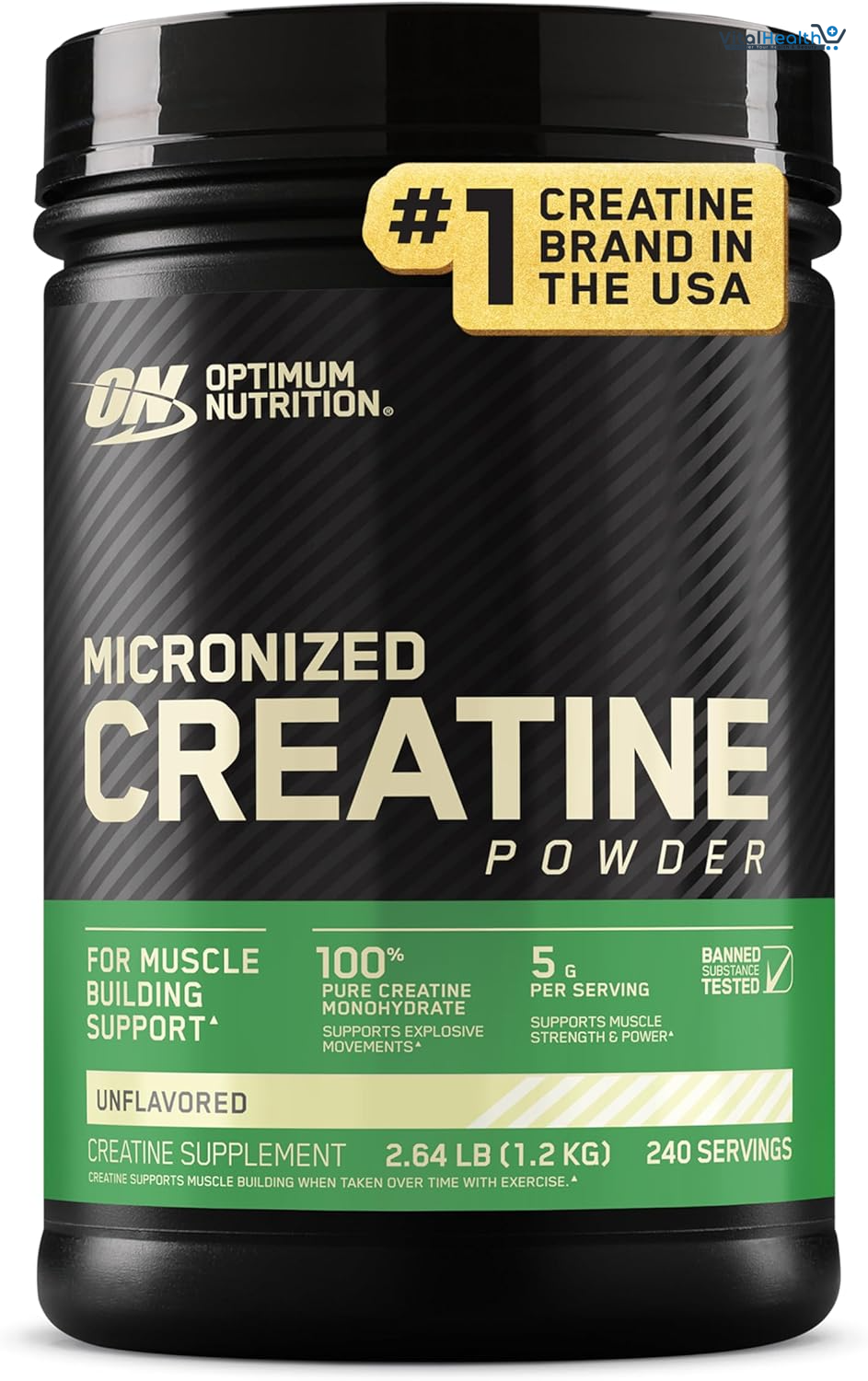 Optimum Nutrition Micronized Creatine Monohydrate Powder, Unflavored, 120 Servings, 600 Grams