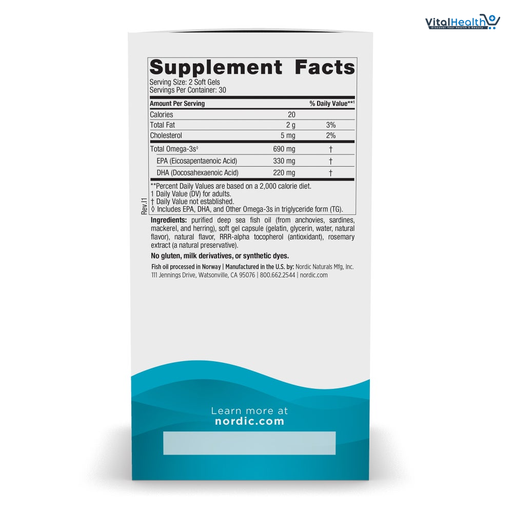 Nordic Naturals Omega-3 _ 690 Omega 3s per Softgel _ 60 Count