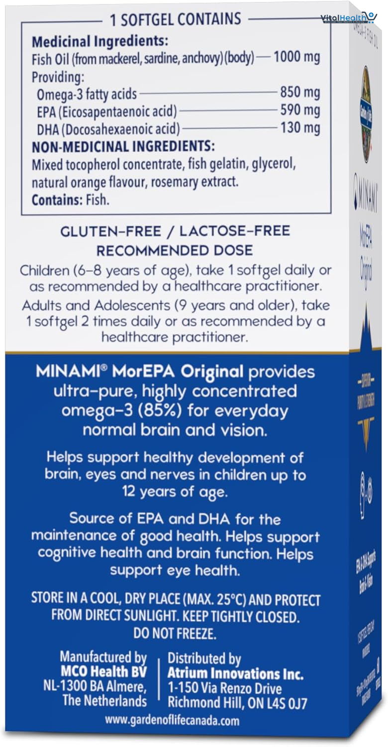 Minami Nutrition Mor EPA Omega-3 Fish Oil Softgels _ 60 Count