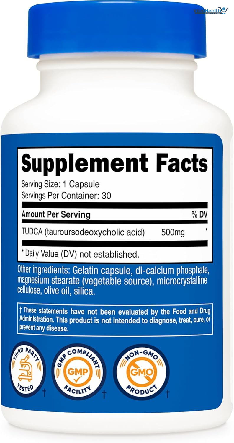 Nutricost Tudca 500mg, 30 Capsules (Tauroursodeoxycholic Acid) - Premium Quality, Gluten Free