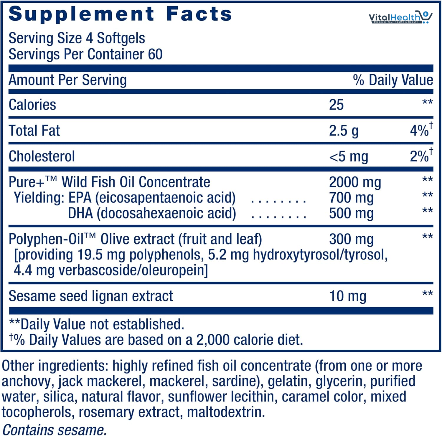 Life Extension Super Omega-3 EPA/DHA Fish Oil, Sesame Lignans &amp; Olive Extract – Heart Health, Brain Health, Inflammation Health Support, Gluten-Free, Easy to Swallow, Non-GMO, 240 Softgels