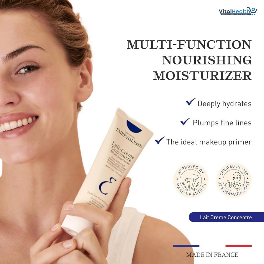 Embryolisse Lait-Crème Concentré Multi-Function Moisturizer | Nourishing Face Cream &amp; Makeup Base (75ml)