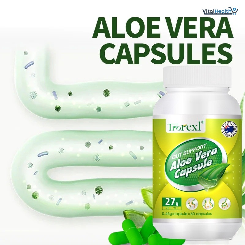 Trorexl Aloe Vera Appetite Reduction Vegan Capsules Gut Support Weight Loss For Men &amp; Women _ 60 Count