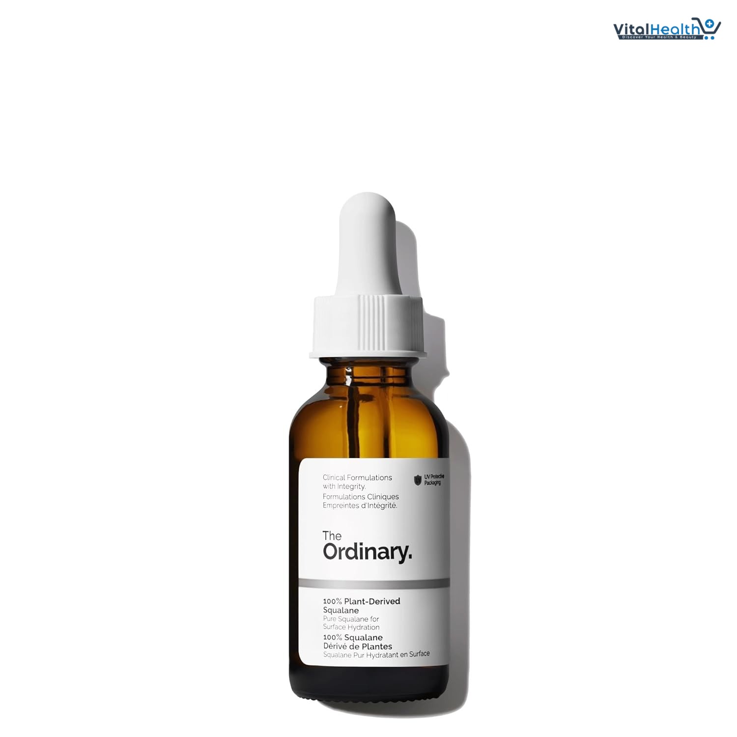 The Ordinary 100% Plant-Derived Squalane, for Skin and Hair, Lightweight Hydration, and Moisture Barrier Support, 1 Fl Oz