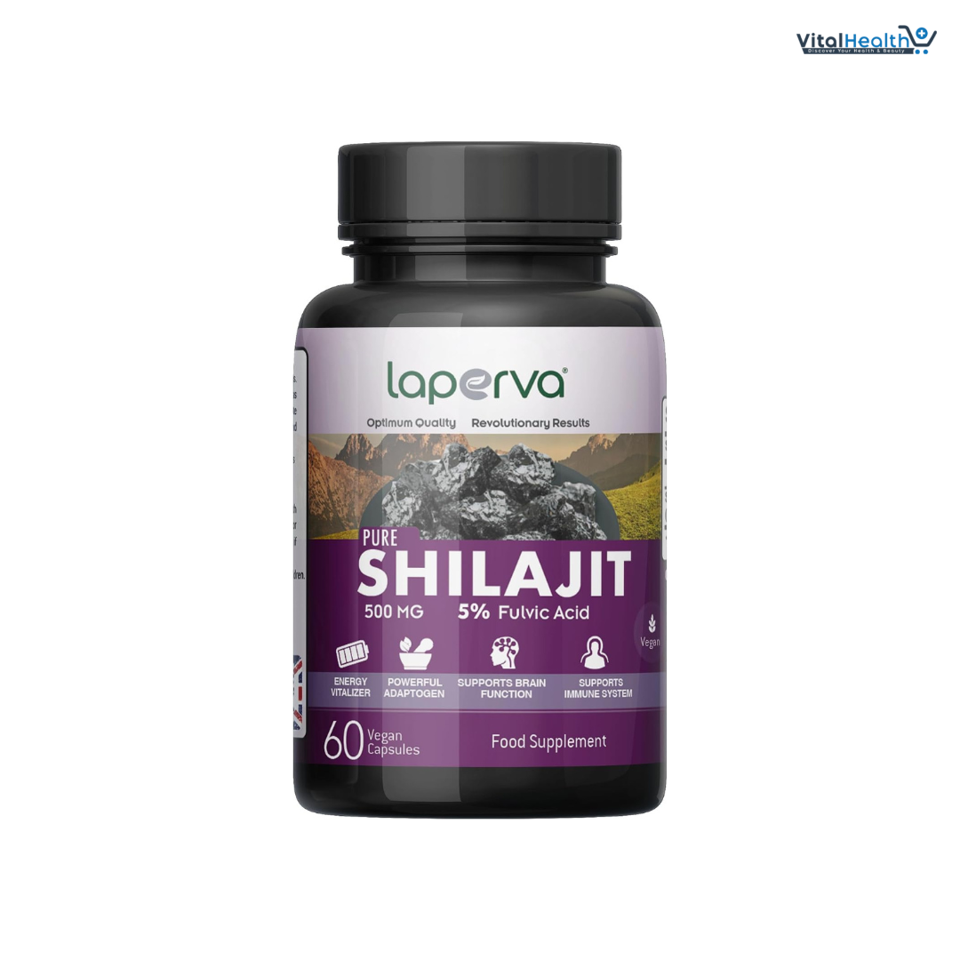 Laperva Pure Shilajit Capsules Formulated with 5% Fulvic Acid 500mg - 60 Capsules