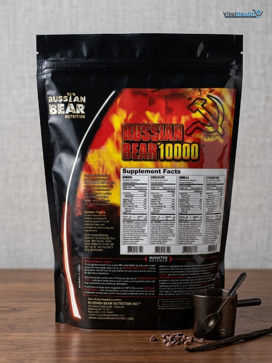 Russian Bear 10000 Mass Gainer 1KG Chocolate Flavor High-Calorie Weight Gain Supplement