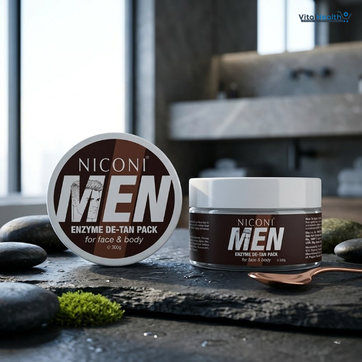 Niconi Men Enzyme De Tan Pack For Face And Body Best Quality Skincare Solution - 300g