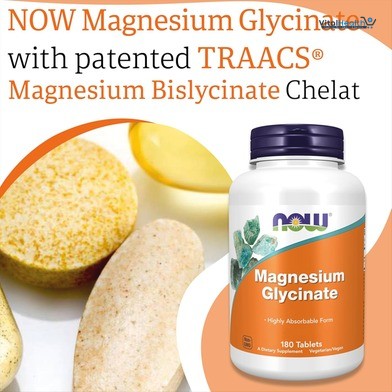 NOW Foods Supplements, Magnesium Glycinate 100 mg, Highly Absorbable Form, 180 Tablets