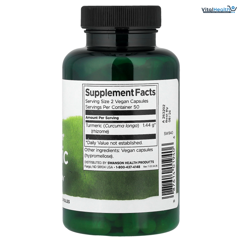 Swanson Full Spectrum Turmeric - Herbal Supplement Supporting Joint Health &amp; Mobility - Natural Formula Supporting Digestive Health - (100 Capsules, 720mg Each)