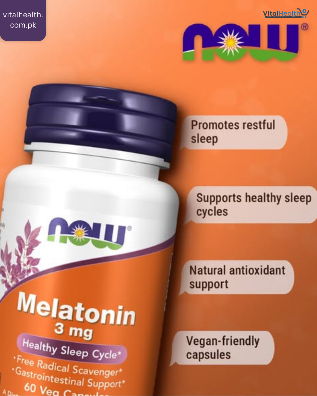 Now Foods Melatonin 3mg 180 Caps