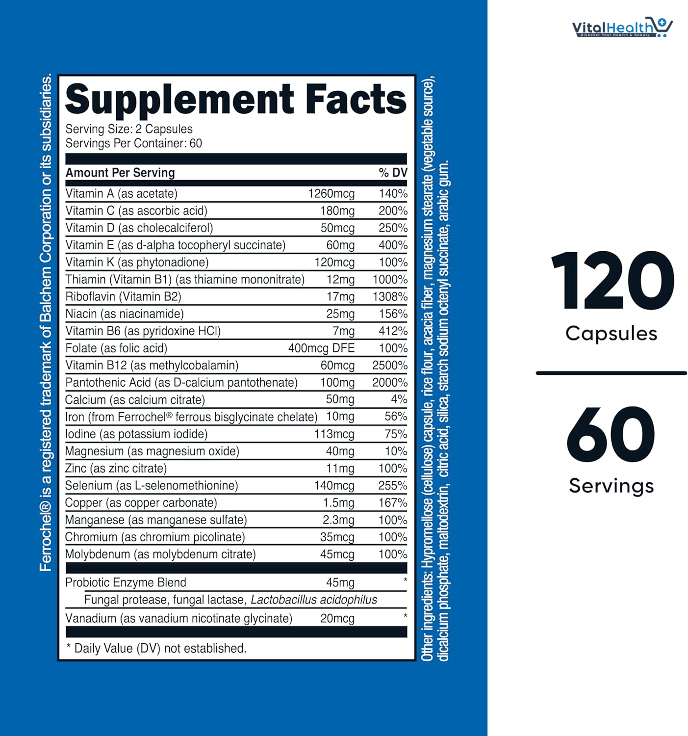 Nutricost Multivitamin with Probiotics 120 Vegetarian Capsules - Packed with Vitamins &amp; Minerals