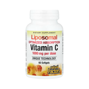 Natural Factors Liposomal Vitamin C 1000 mg - Antioxidant Support Supplement - Supports Immune Function &amp; Skin Health - Gluten-Free, Dairy-Free &amp; Non-GMO - 60 Capsules (30 Servings)